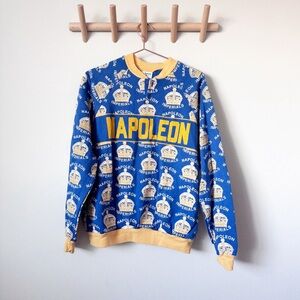 Vintage Napoleon Blue and Yellow Men's Sweatshirt